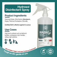 Load image into Gallery viewer, Wash Up Hydrosol Disinfectant Spray 1 liter